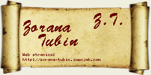 Zorana Tubin vizit kartica